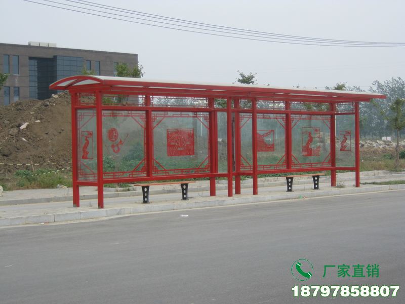 太谷县中式金属古典公交候车亭