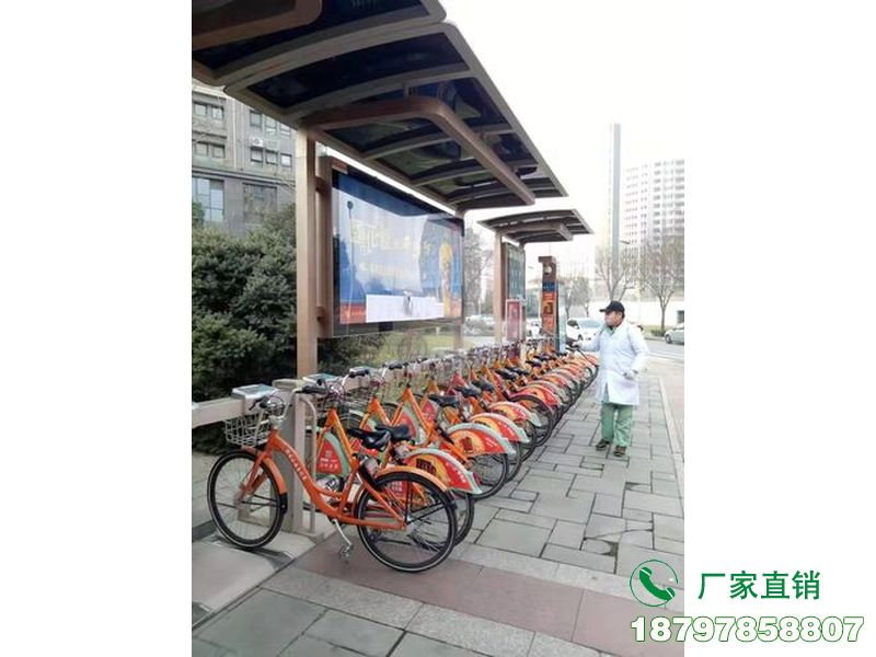 明山公交站点共享自行车棚
